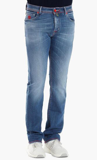 Button Fly Tailored Jeans