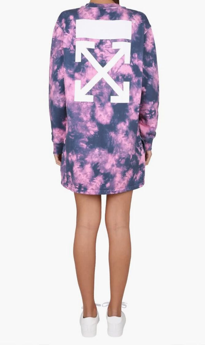 AOP TIE DYE ARROW SWEATDRESS PINK BLUE