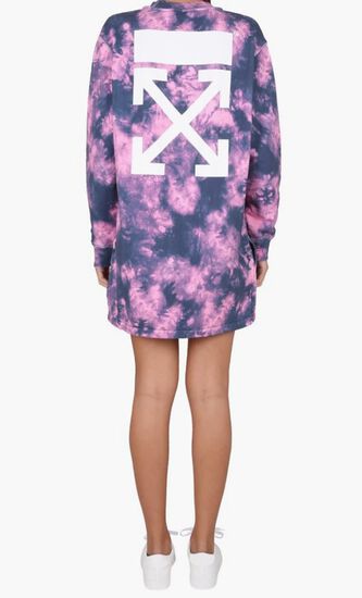 AOP TIE DYE ARROW SWEATDRESS PINK BLUE