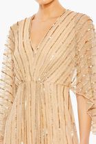 Beaded Striping Kimono Sleeve Gown