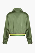 TORY SPORT CROPPED SATIN CLUB JACKET