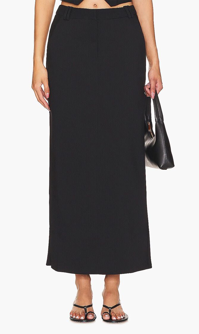 IRENA SIDE SPLIT MAXI SKIRT- BLACK