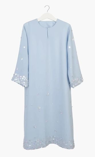 SEQUIN SCATTER DETAIL EMBELLISHED DRESS