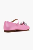 DOUBLE BOW PINK SATIN MINI BALLERINA