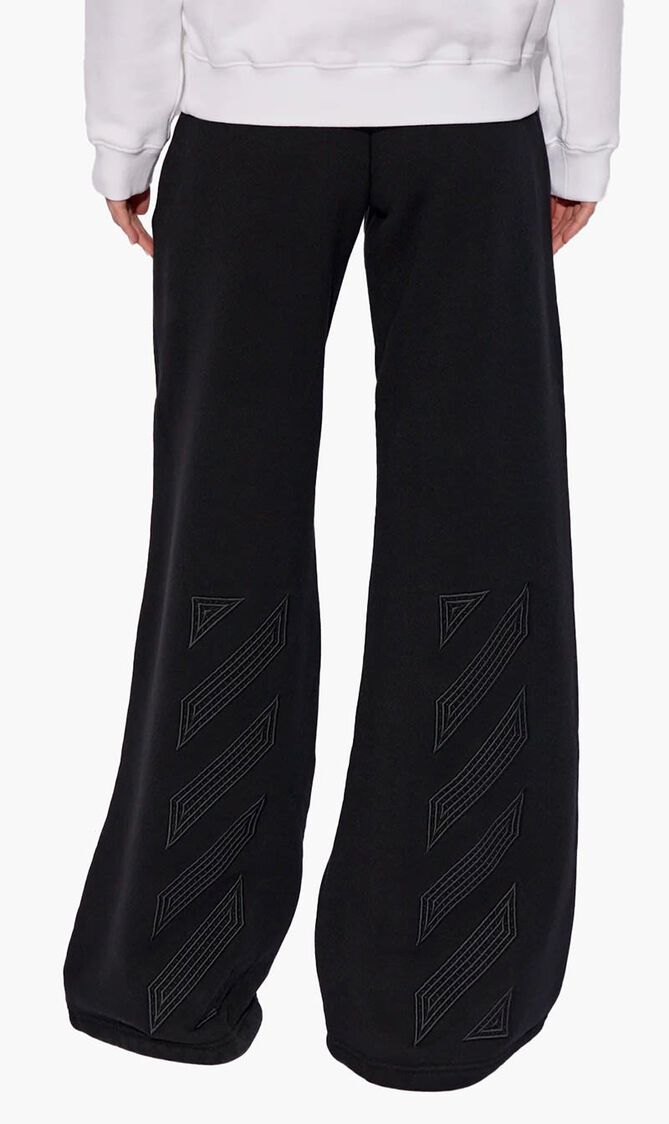 DIAG EMBR SWEATPANT BLACK BLACK