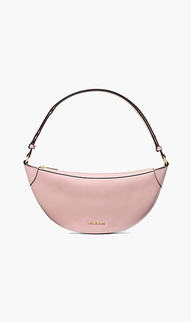 2-in-1 Pebbled Leather and Logo Jacquard Shoulder Bag