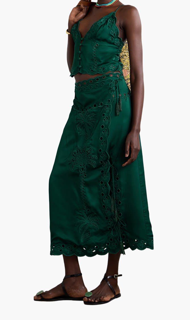 Floral Embroidered Skirt