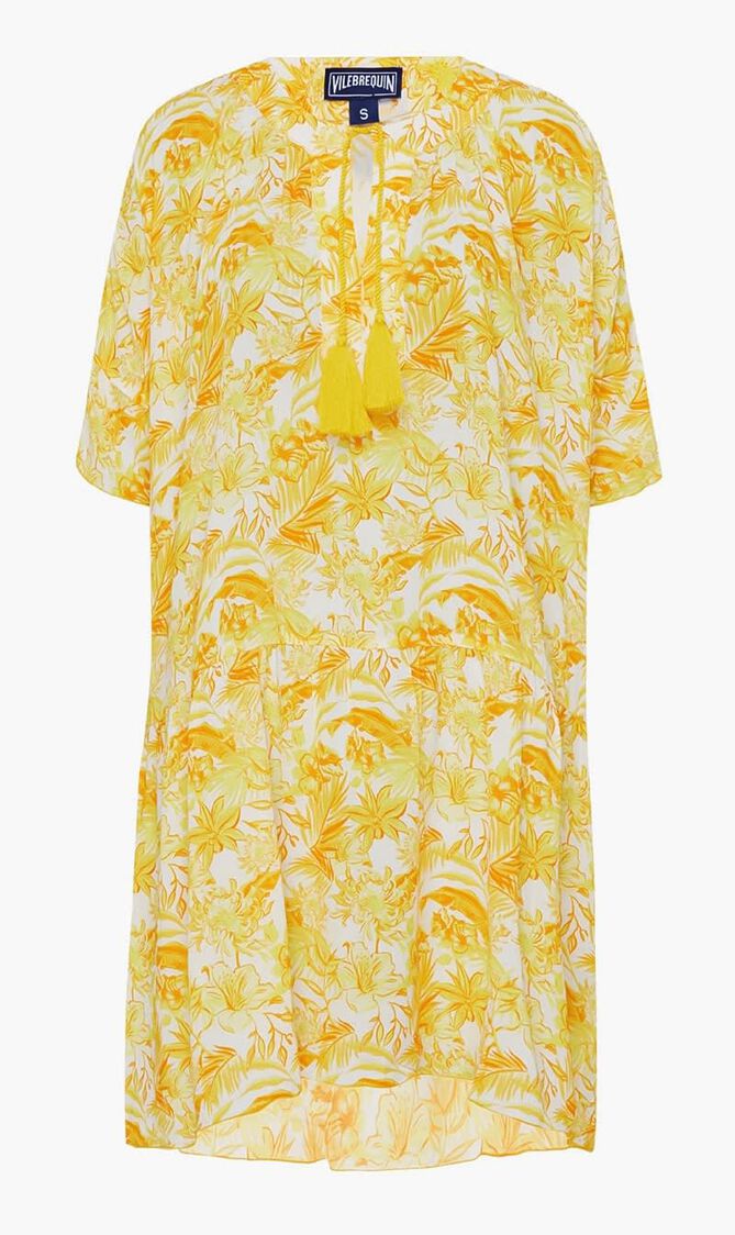 Tahiti Flowers Viscose Fluid Dress
