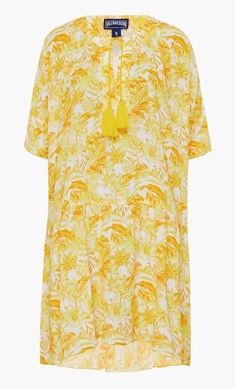 Tahiti Flowers Viscose Fluid Dress