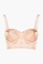 Cropped Satin Bustier Blouse
