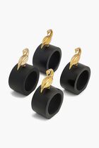 Heron Napkin Ring Black