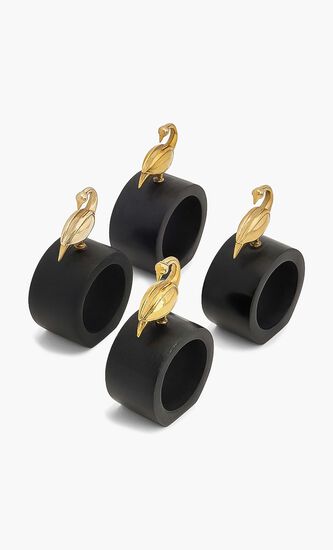 Heron Napkin Ring Black