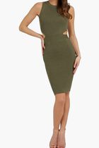 Sleeveless Cutout Rib Dress