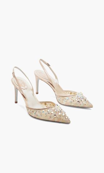 BEIGE LACE/CRYSTAL-GOLDEN SHADOW STRASS