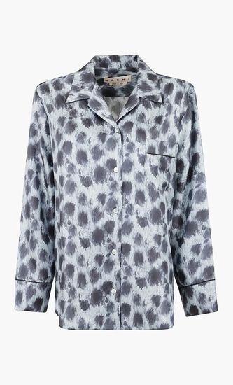 Animal Printed Straight Hem Shirt