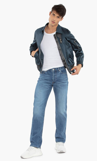 Contrasting Leather Jacket