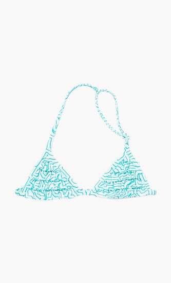 Givly Ruffled Triangle Halter Top