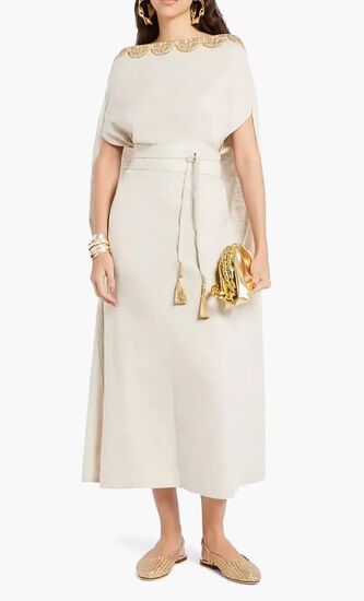 Divine Off Shoulder Dress Linen