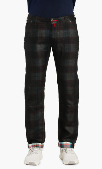 Checked Straight Leg Pants
