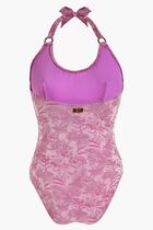 Jacquard Floral Halter One Piece Swimsuit Jacquard Floral Halter One Piece Swimsuit