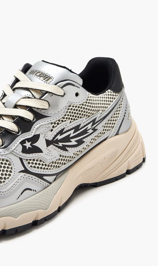 RUN ROCKET M - LOW SNEAKER REFLECTIVE/PRINT/MES SILVER/BLACK