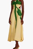 Palm Tree Cutwork Midi Dress