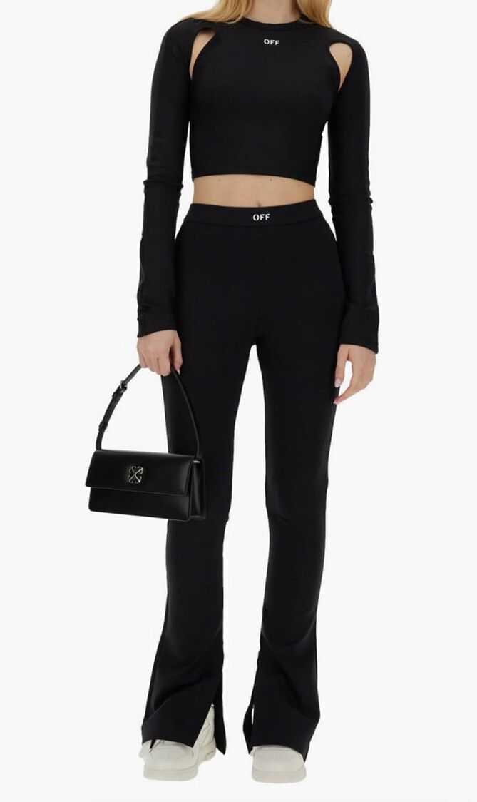 SLEEK SPLIT LEGGINGS BLACK WHITE