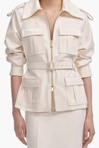 CREAM TWILL MIDI DRESS