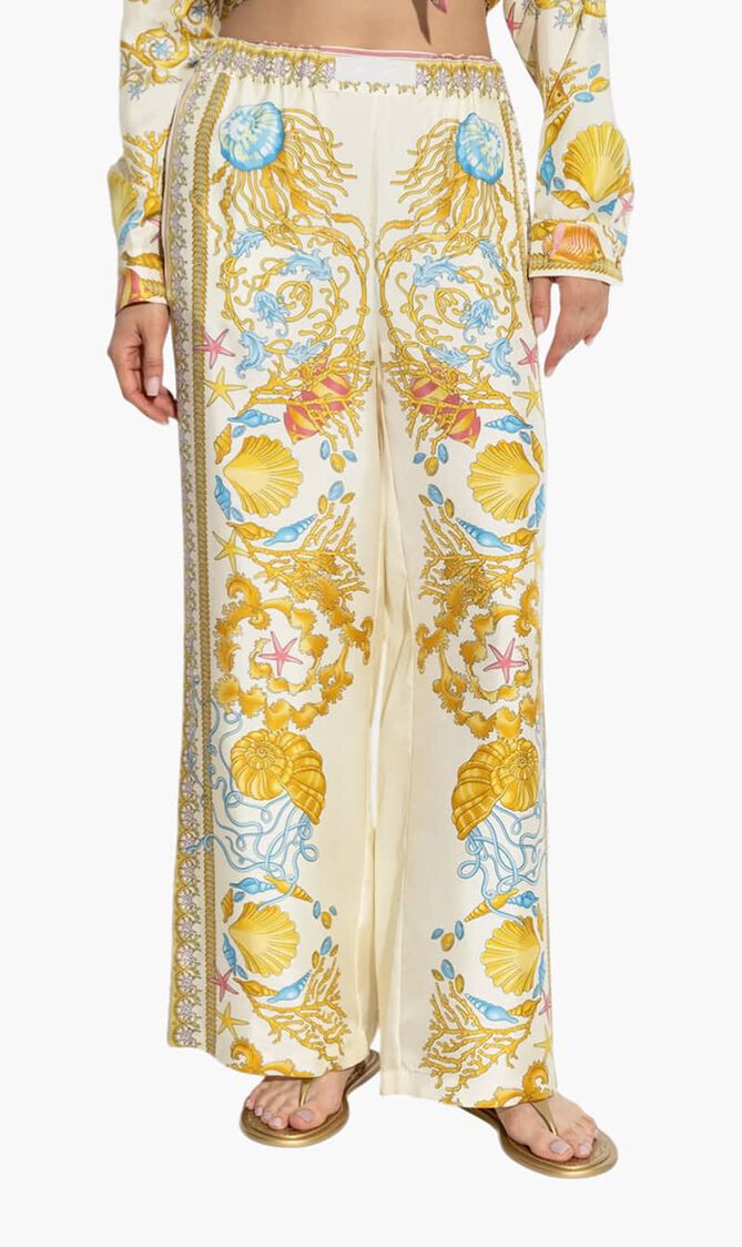 INFORMAL PANT UNDERWATER BAROCCO FOULARD ON SILK TWILL