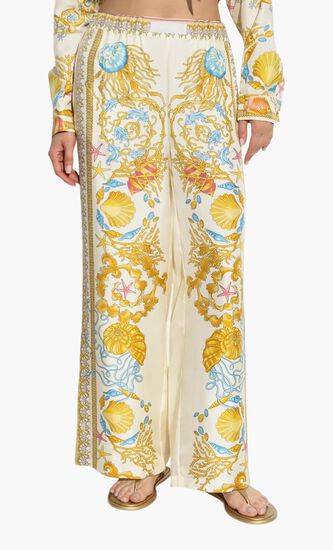 INFORMAL PANT UNDERWATER BAROCCO FOULARD ON SILK TWILL