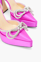 Satin Double Bow Platform Pumps