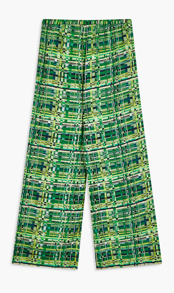 ABSTRACT PRINT TWILL TROUSERS