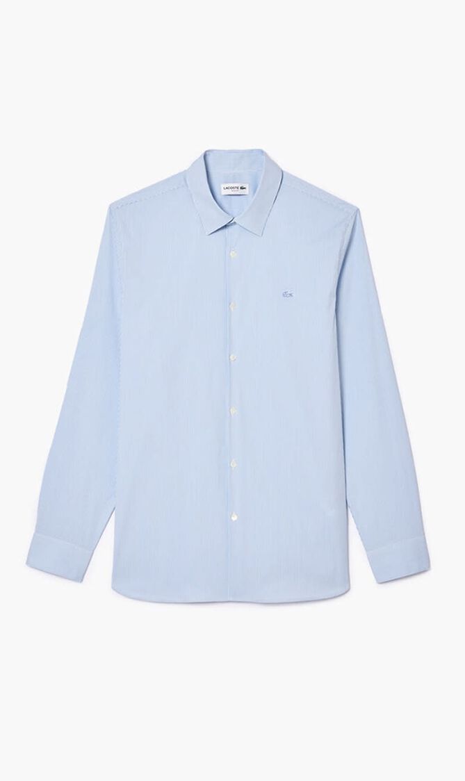 Slim Fit Striped Stretch Poplin Shirt