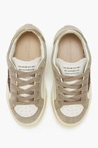 MAY LEATHER UPPER VAMP AND TONGUE SUEDE QUARTER AND TOE GLITTER STAR LAMINATED HEEL