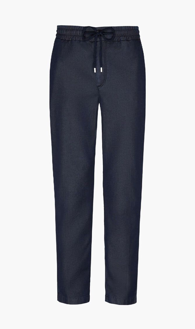 Cotton Silk Elastic Waist Pants