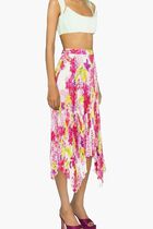 SKIRT MIDI PLEAT CREPE DE CHINE HANKERCHIEF AO ORCHID VERSACE