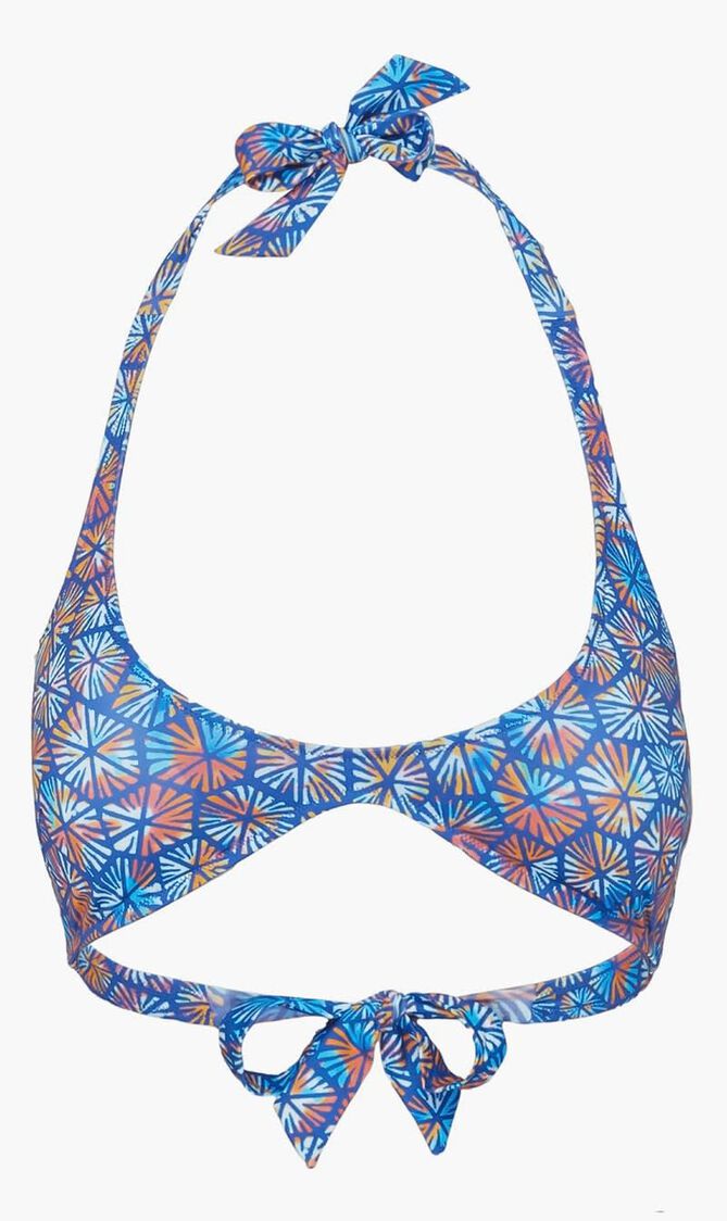 Carpaces Multicolored Round Neckline Bikini Top