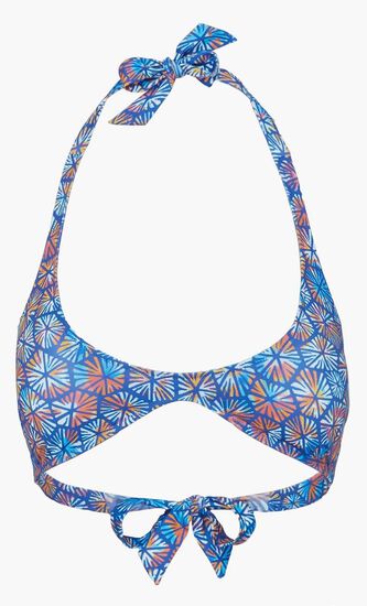 Carpaces Multicolored Round Neckline Bikini Top