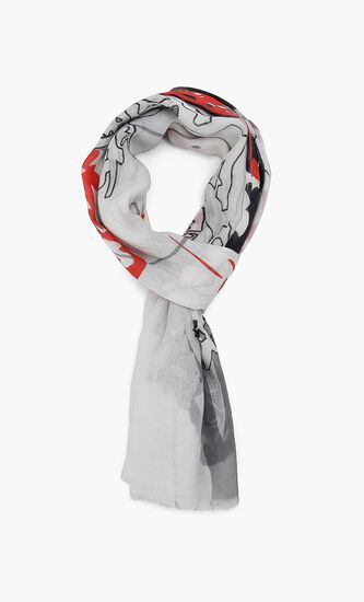 Printed Fringed Scarf