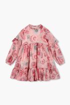 Ruffles Detail Wool Dress