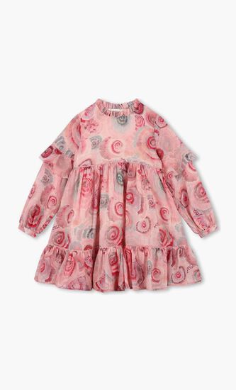 Ruffles Detail Wool Dress