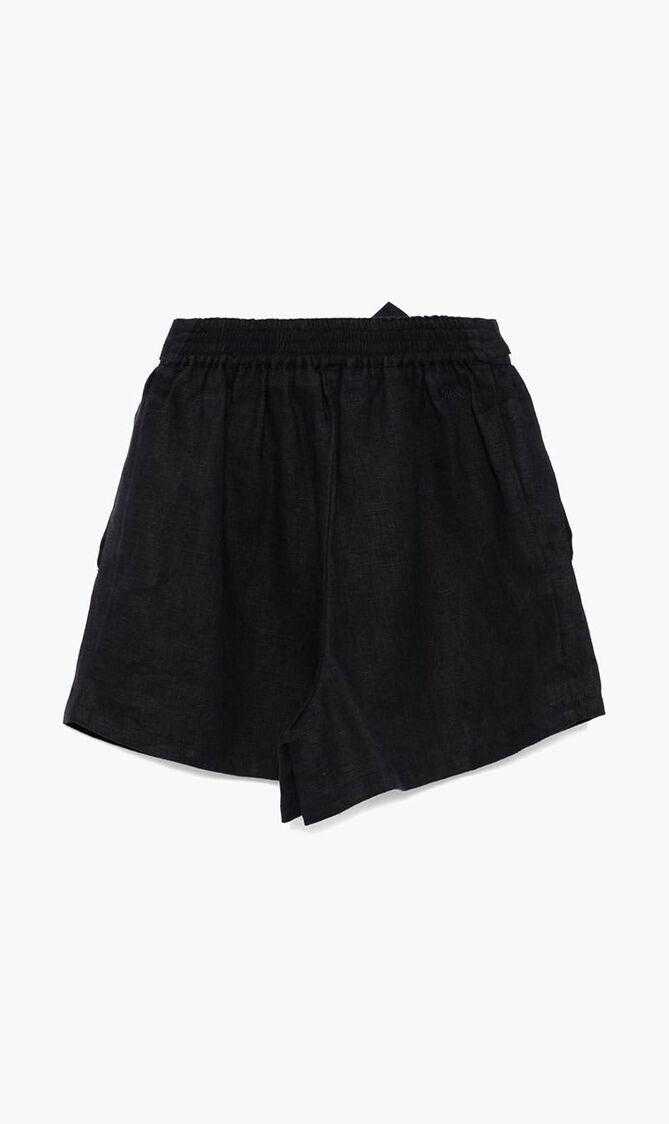 Chambray Tie Waist Shorts