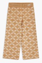 Monogram Pattern Intarsia Knit Trousers