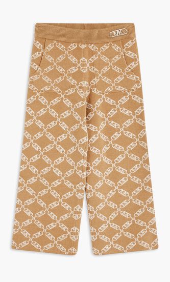 Monogram Pattern Intarsia Knit Trousers