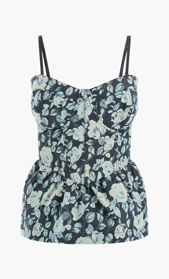 Margaux Floral Denim Corset