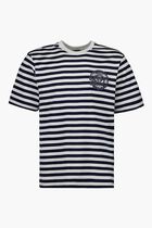 T-SHIRT STRIPED JERSEY FABRIC + EMBROIDERED VERSACE NAUTICAL EMBLEM