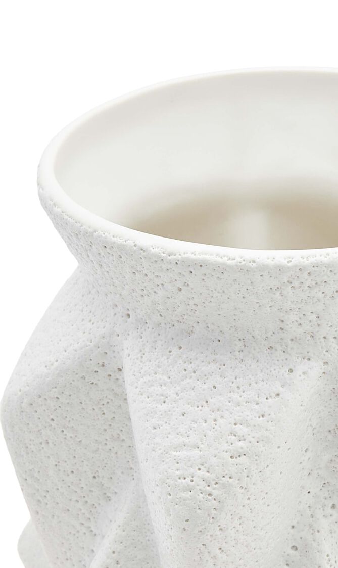 JNR ACCORDION MEDIUM VASE - WHITE JNR ACCORDION MEDIUM VASE - WHITE