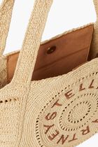 Logo Small Crochet Raffia Tote Bag