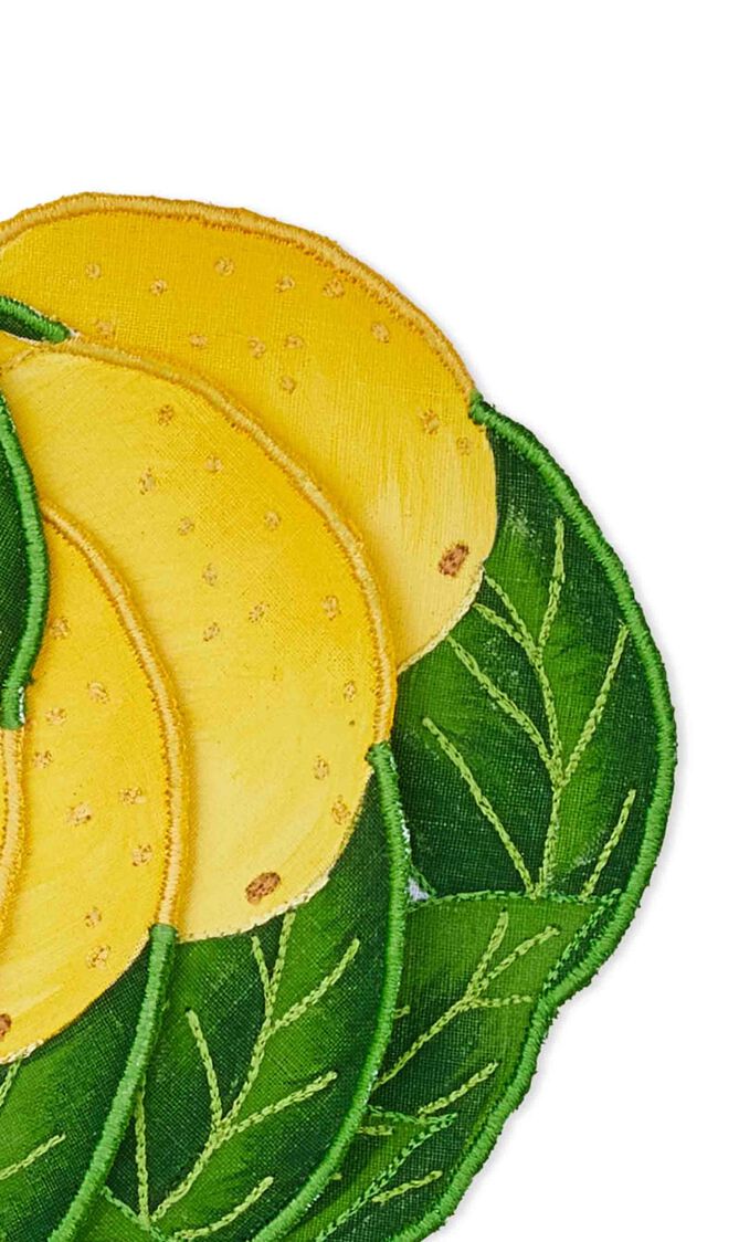 مجموعة من 4 قواعد أكواب بطبعة ليمون