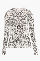 TATTOO SEC SKIN LS CREWNECK WHITE BLACK